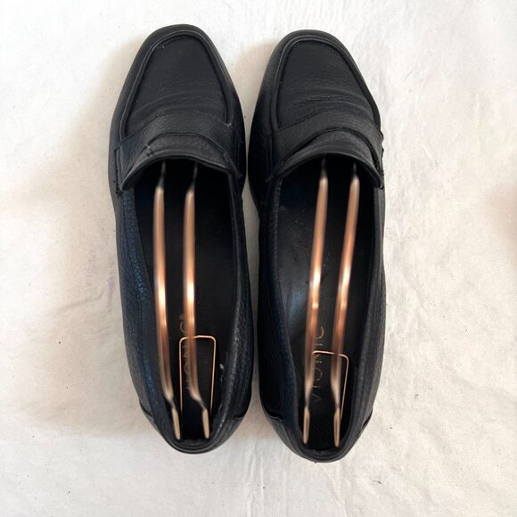 Vionic loafers slip on shoes Sellah US womens 9 black leather moc toe flat - Picture 5 of 14
